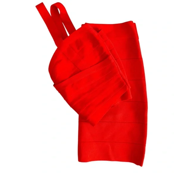 Bebe Bondage Crop Top + Matching Mini Skirt  2PC - Picture 3 of 4